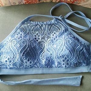 Gorgeous Violet Blue Swim Top with Lace Detailing